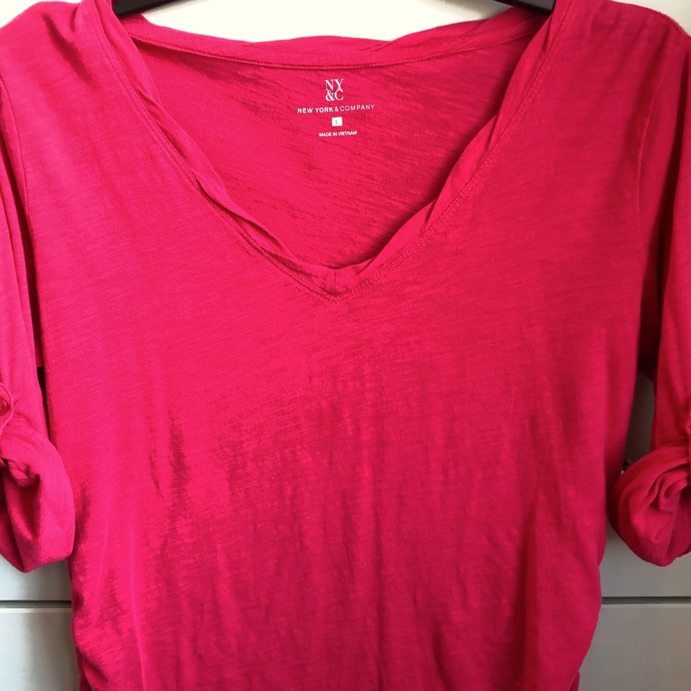 New York & Co Pink 3/4 shirt